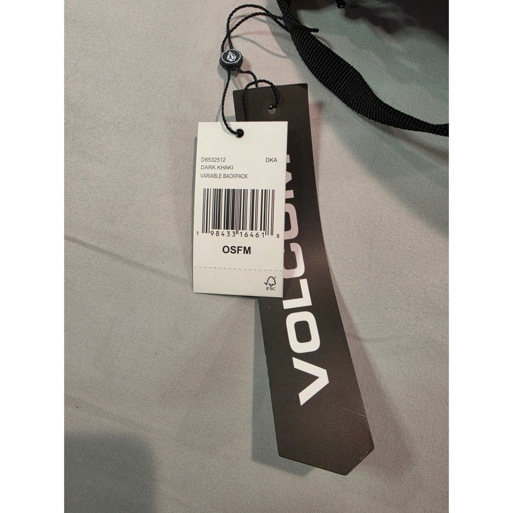 Volcom Variable Backpack Dark Khaki D6532512 Padded Laptop Sleeve New - Picture 3 of 7